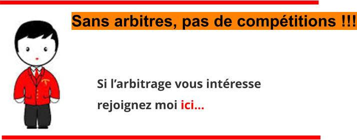 Si l’arbitrage vous intéresse rejoignez moi ici… Sans arbitres, pas de compétitions !!!