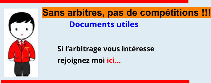 Si l’arbitrage vous intéresse rejoignez moi ici… Sans arbitres, pas de compétitions !!! Documents utiles