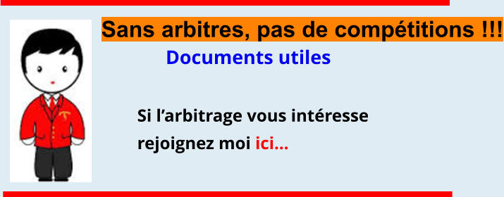 Si l’arbitrage vous intéresse rejoignez moi ici… Sans arbitres, pas de compétitions !!! Documents utiles